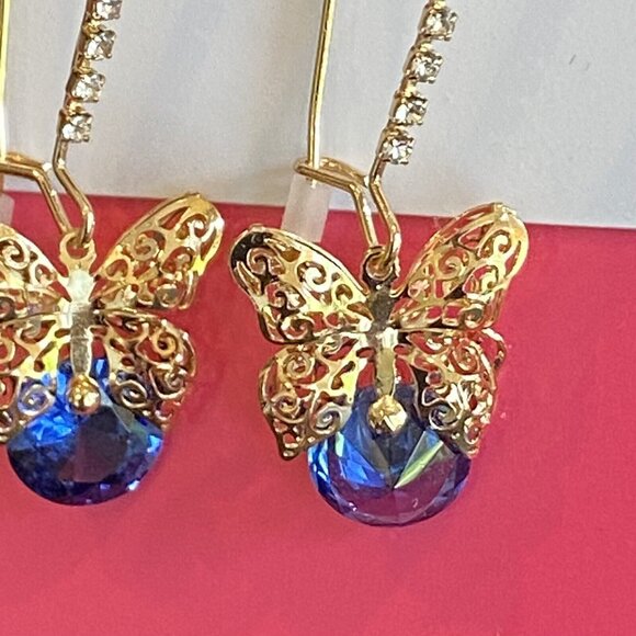 Betsey Johnson Butterfly‎ Dangle Earrings NWT - Picture 2 of 4